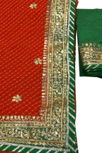 Stunning Orange and Green Gota Patti Georgette Saree for a Chic Look - Luxurion World