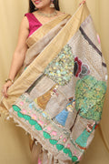 Vibrant Tussar Silk Saree: Exquisite Multicolor Hand Painted Design - Luxurion World