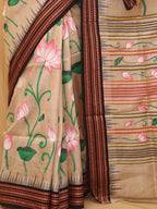 Multicolor Pichhwai Hand Painted Tussar Silk Saree - Luxurion World