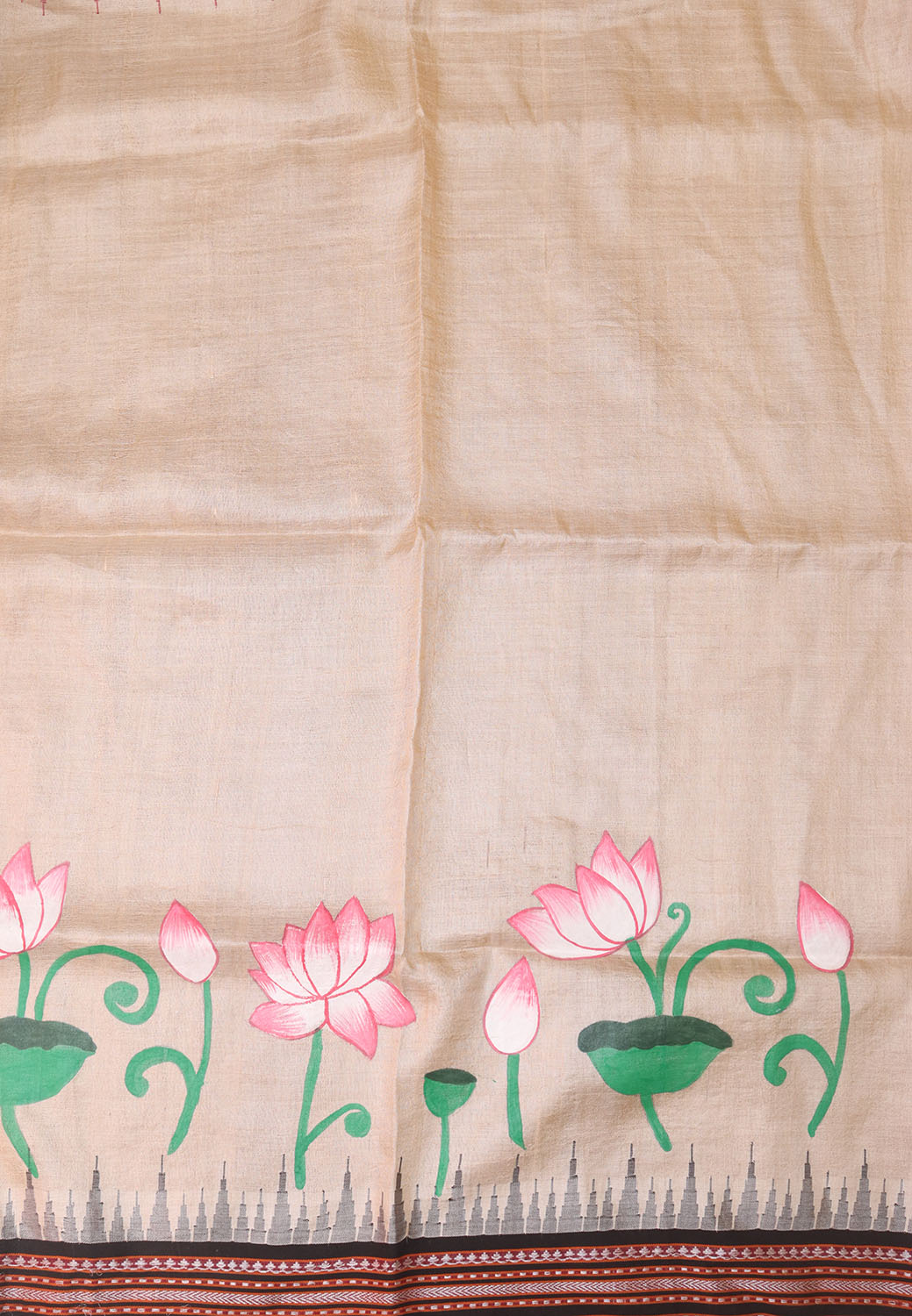 Multicolor Pichhwai Hand Painted Tussar Silk Saree