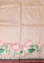 Multicolor Pichhwai Hand Painted Tussar Silk Saree - Luxurion World