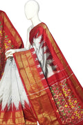 Grey Ikat Pure Silk Handloom Saree — Tonal Ikat Motifs, Contemporary