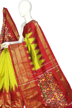 Green Ikat Pure Silk Handloom Saree — Nature-Inspired Ikat, Festive