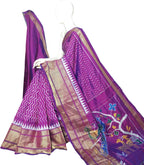Pink Ikat Pure Silk Handloom Saree — Ombre Ikat Weave, Contemporary