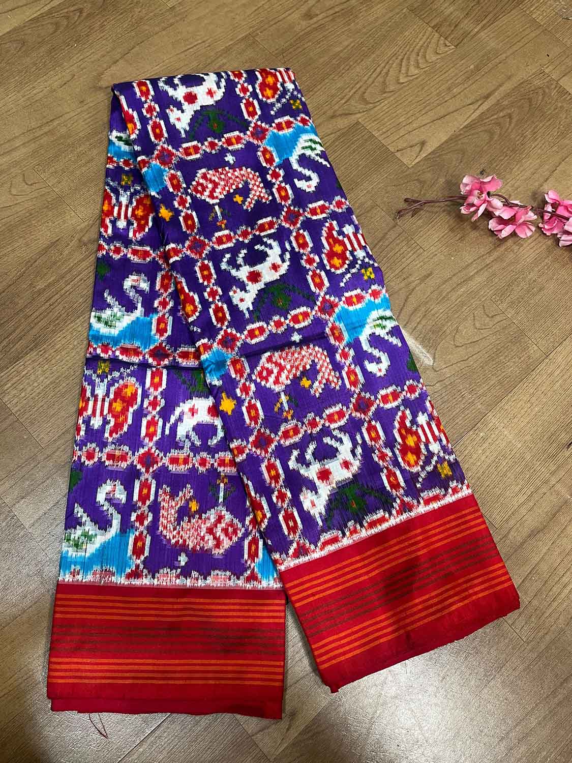 Exquisite Multicolor Handloom Pochampally Double Ikat Silk Saree - Luxurion World