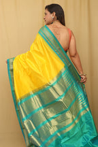 Golden Glow: Yellow Ilkal Pure Silk Saree - Luxurion World