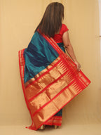 Blue Ilkal Handloom Pure Silk Saree - Luxurion World