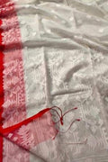 Elegant Off White Jamdjsoni Muslin Saree - Luxurion World