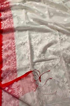 Elegant Off White Jamdjsoni Muslin Saree - Luxurion World