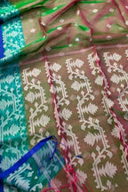 Vibrant Jamdani Muslin Saree in Multicolor - Luxurion World