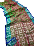 Vibrant Jamdani Muslin Saree in Multicolor - Luxurion World