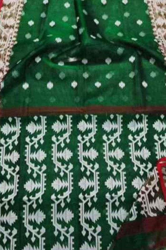 Green Jamdani Muslin Saree: Elegant and Ethereal - Luxurion World