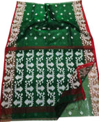 Green Jamdani Muslin Saree: Elegant and Ethereal - Luxurion World