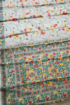 Multicolor Pure Handweaved Muslin Jamdani Meenakari Saree - Luxurion World