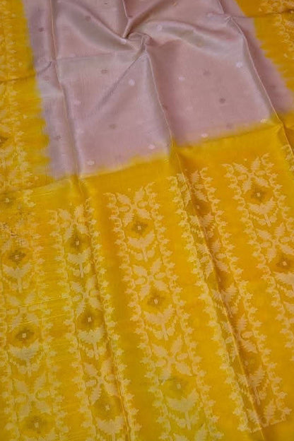 Pastel Pink Pure Handweaved Jamdani Saree