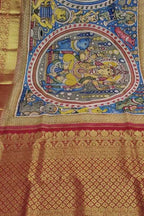 Stunning Multicolor Hand Pen Kalamkari Silk Saree - Luxurion World