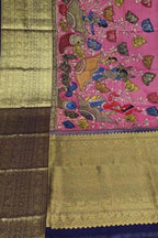 Stunning Multicolor Hand Pen Kalamkari Silk Saree - Luxurion World