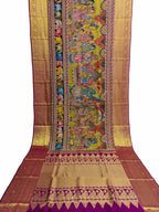 Stunning Multicolor Hand Pen Kalamkari Silk Saree - Luxurion World