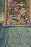 Stunning Multicolor Hand Pen Kalamkari Silk Saree - Luxurion World