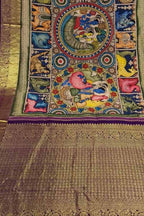 Stunning Multicolor Hand Pen Kalamkari Silk Saree - Luxurion World