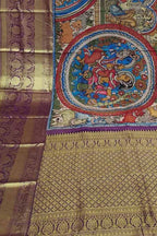 Stunning Multicolor Hand Pen Kalamkari Silk Saree - Luxurion World