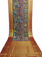 Stunning Multicolor Hand Pen Kalamkari Silk Saree - Luxurion World