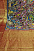 Stunning Multicolor Hand Pen Kalamkari Silk Saree - Luxurion World