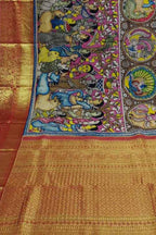 Stunning Multicolor Hand Pen Kalamkari Silk Saree - Luxurion World