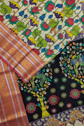 Pastel Kalamkari Silk Saree: Hand Painted Elegance - Luxurion World
