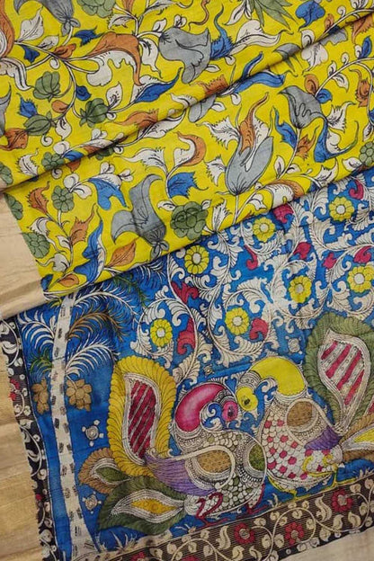 Exquisite Multicolor Kalamkari Tussar Silk Saree - Luxurion World