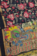 Multicolor Kalamkari Hand Painted Pure Bangalore Silk Saree - Luxurion World