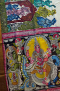 Vibrant Hand Painted Kalamkari Bangalore Silk Saree - Luxurion World