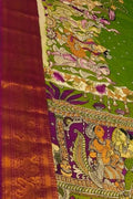 Multicolor Pure Mangalgiri Pure Silk With Pen Kalamakari Saree - Luxurion World