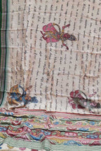 Pastel Pure Vidharbha Silk With Pen Kalamakari Saree - Luxurion World