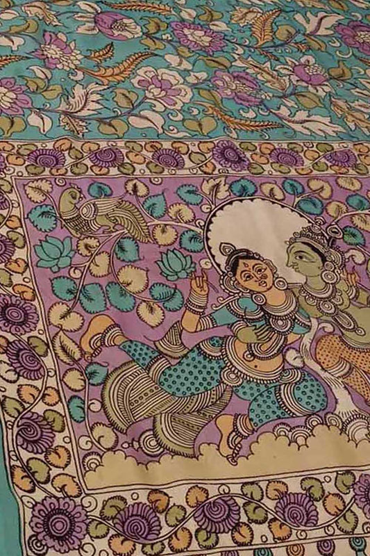 Vibrant Kalamkari Silk Saree with Multicolor Design - Luxurion World