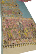 Vibrant Kalamkari Silk Saree with Pen Work - Luxurion World