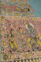 Vibrant Kalamkari Silk Saree with Pen Work - Luxurion World
