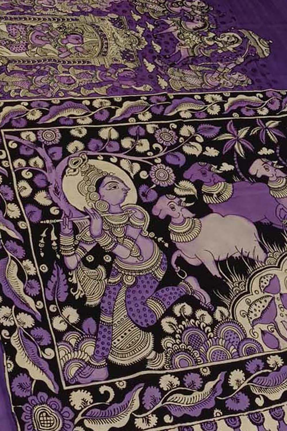 Vibrant Kalamkari Silk Saree with Multicolor Design - Luxurion World