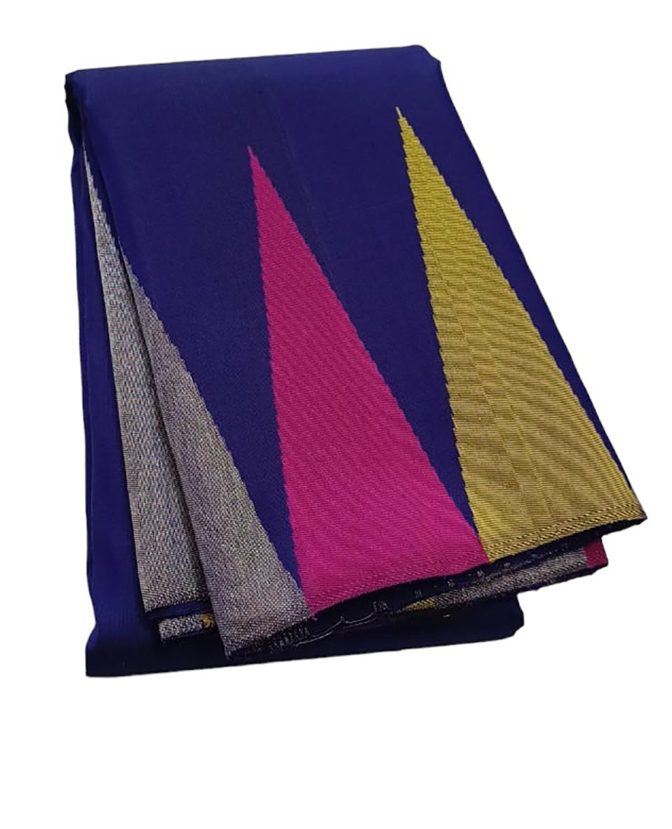 Blue Kanjeevaram Handloom Pure Silk Saree - Luxurion World
