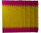 Green And Pink Kanjeevaram Handloom Pure Silk Saree - Luxurion World