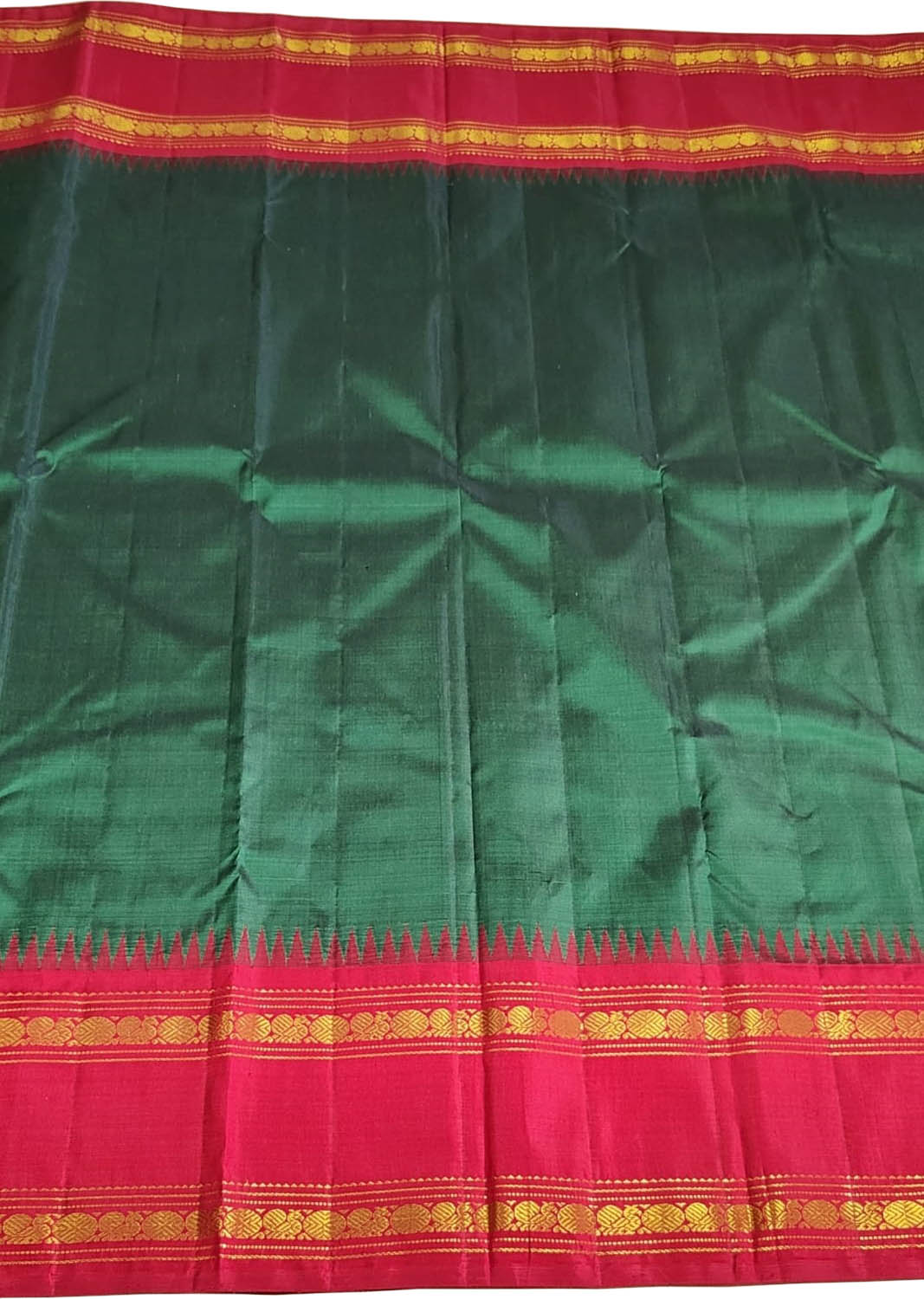 Green Kanjeevaram Handloom Pure Silk Saree - Luxurion World