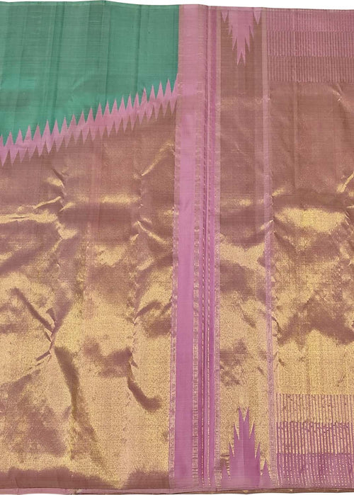 Blue Kanjeevaram Handloom Pure Silk Saree - Luxurion World
