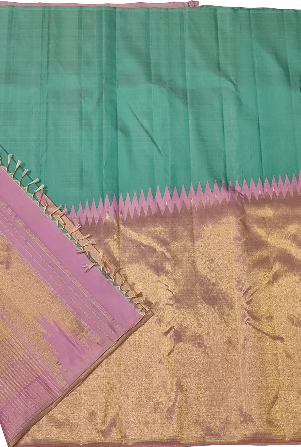 Blue Kanjeevaram Handloom Pure Silk Saree - Luxurion World