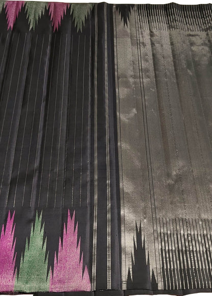 Opulent Black Kanjeevaram Silk Saree - Luxurion World