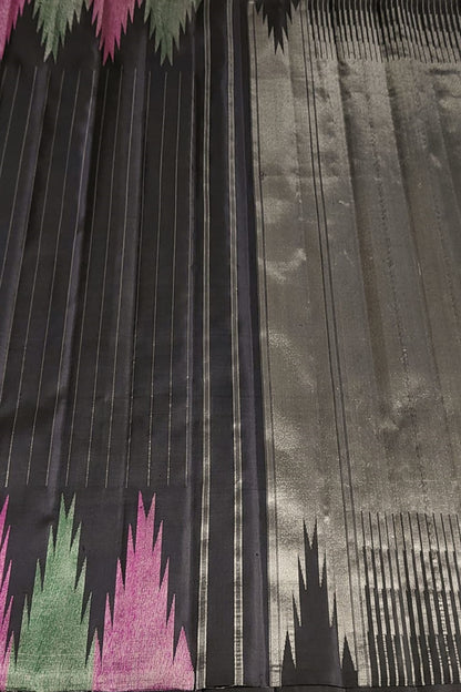 Opulent Black Kanjeevaram Silk Saree - Luxurion World