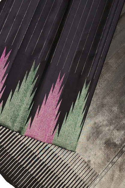 Opulent Black Kanjeevaram Silk Saree - Luxurion World