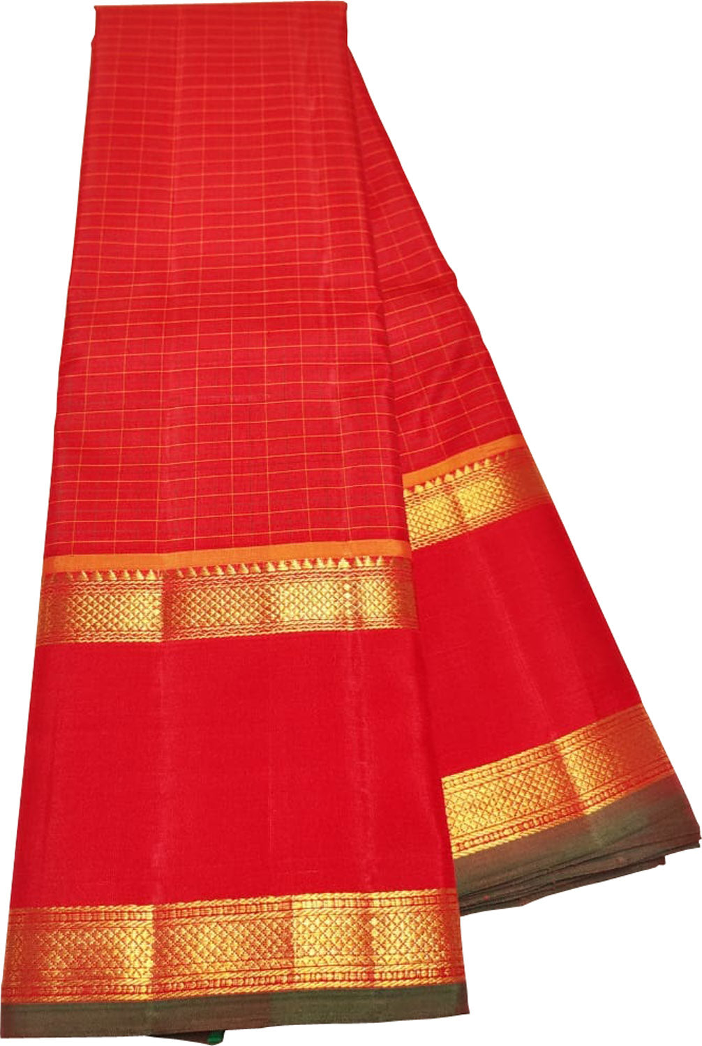 Handloom Kanjeevaram Silk Saree - Red Pure Elegance - Luxurion World