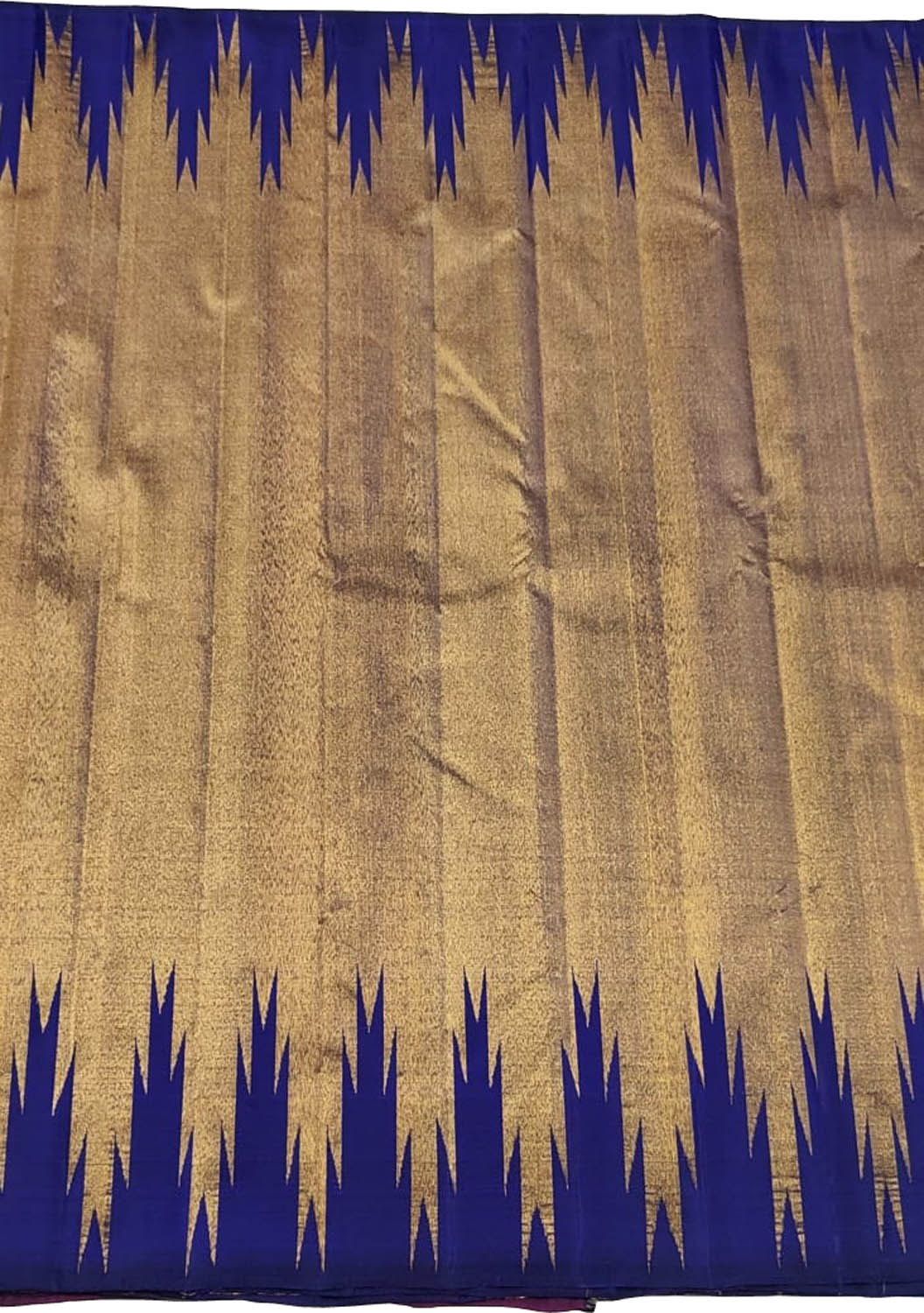 Golden & Blue Handloom Kanjeevaram Silk Saree - Luxurion World