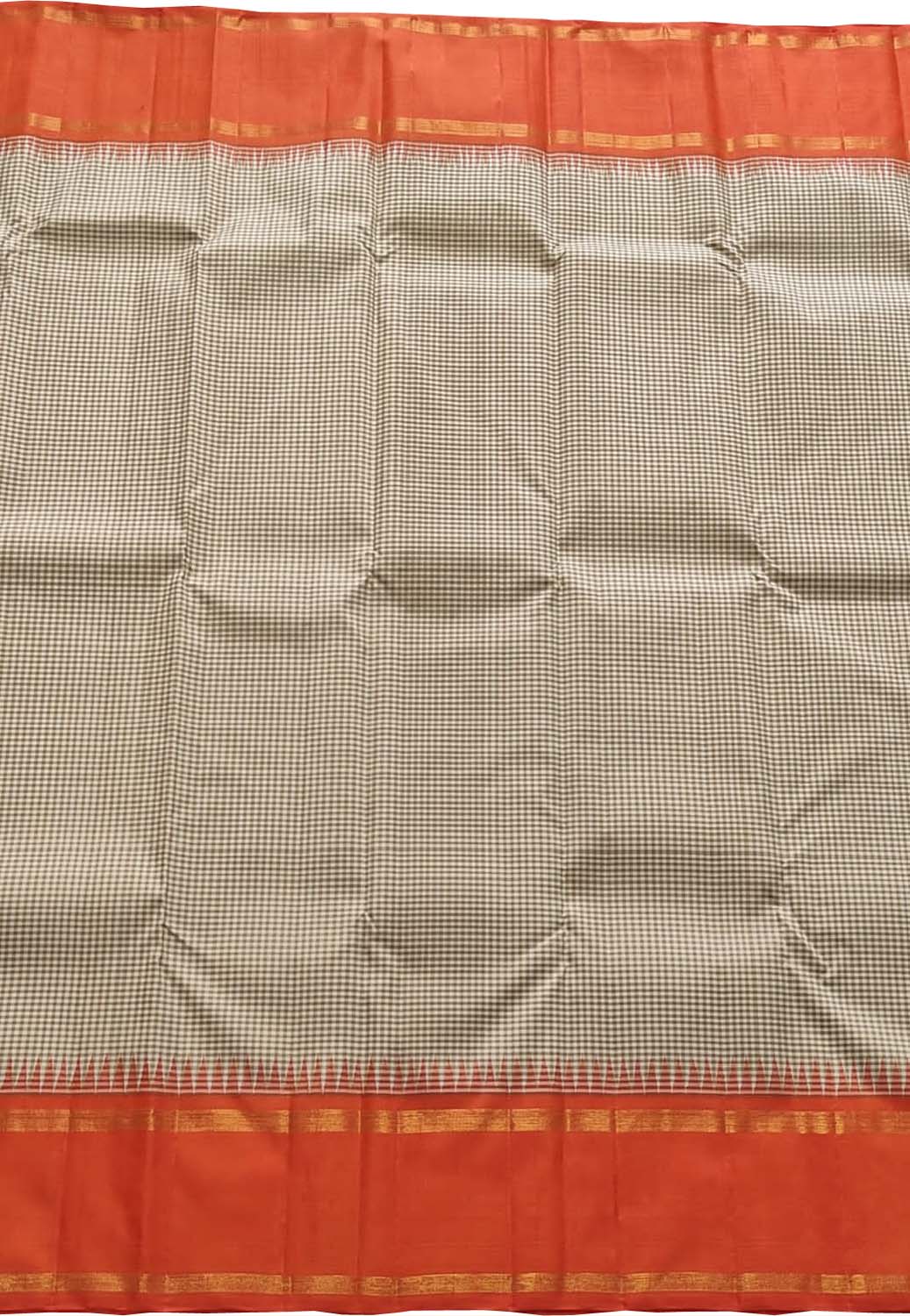 Pastel & Orange Kanjeevaram Pure Silk Saree - Luxurion World