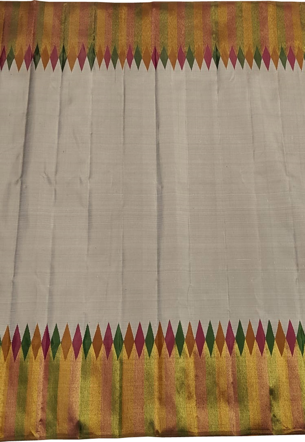 Exquisite Grey Kanjeevaram Pure Silk Saree Handloom - Luxurion World